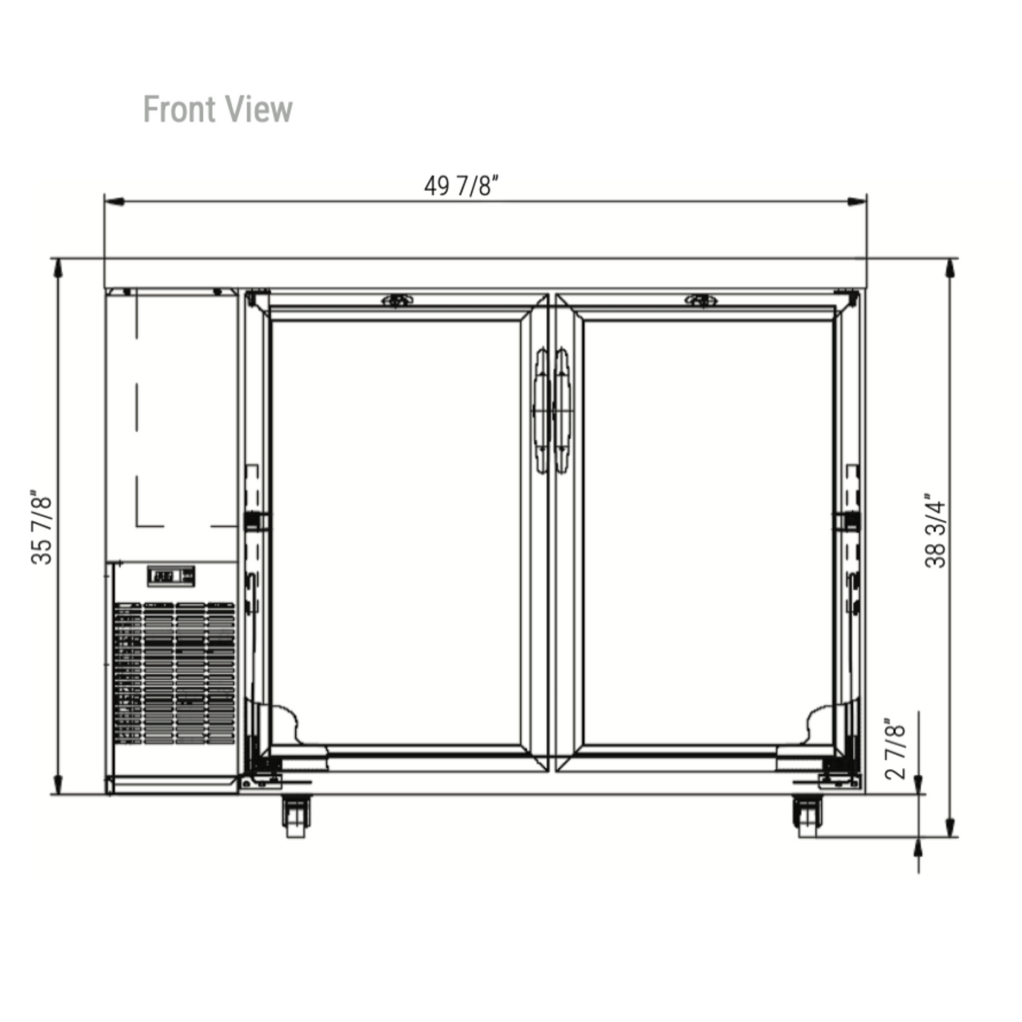 DBB48-H2 2-Door Bar and Beverage Cooler (Hinge Doors)