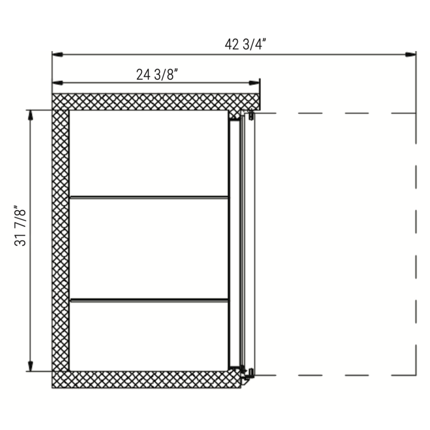 DBB48-H2 2-Door Bar and Beverage Cooler (Hinge Doors)