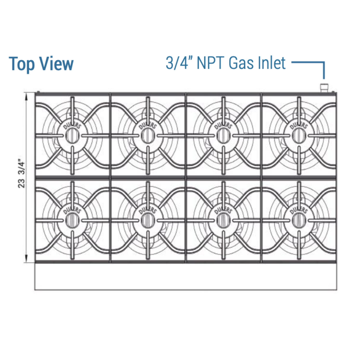DCHPA48 Hot Plate with 8 Burners