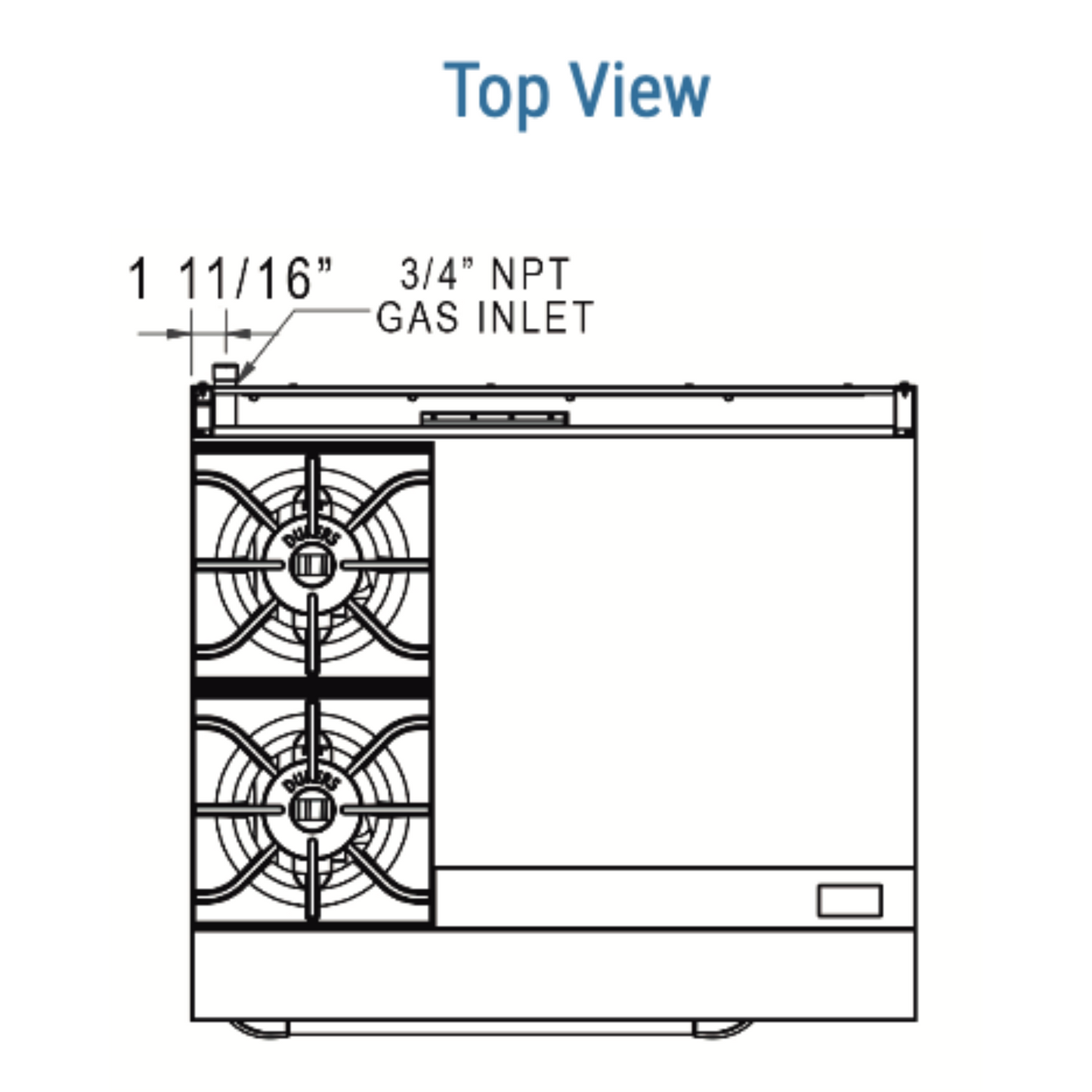 DCR36-2B24GM 36" Gas Range with Two (2) Open Burners & 24" Griddle