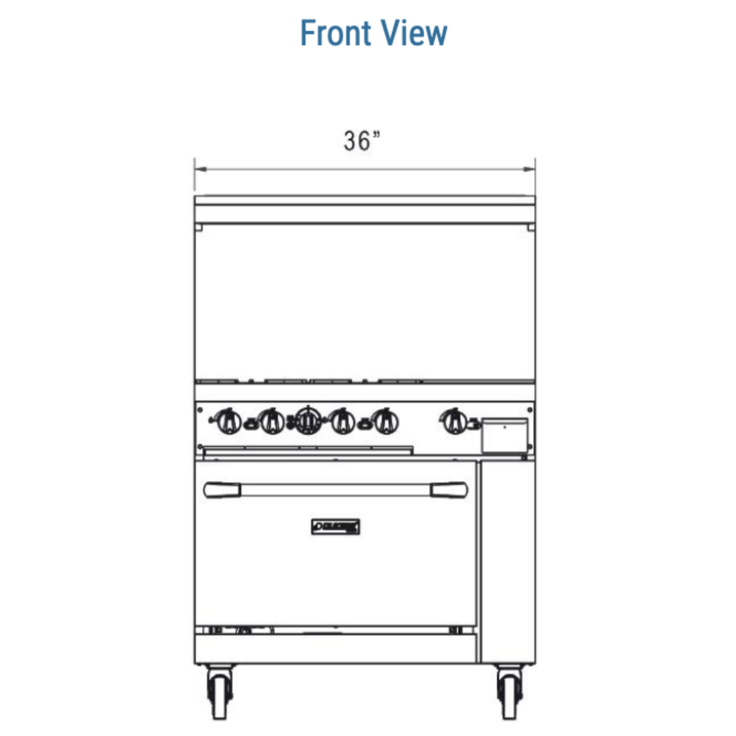 DCR36-4B12GM 36" Gas Range with Four (4) Open Burners & 12" Griddle