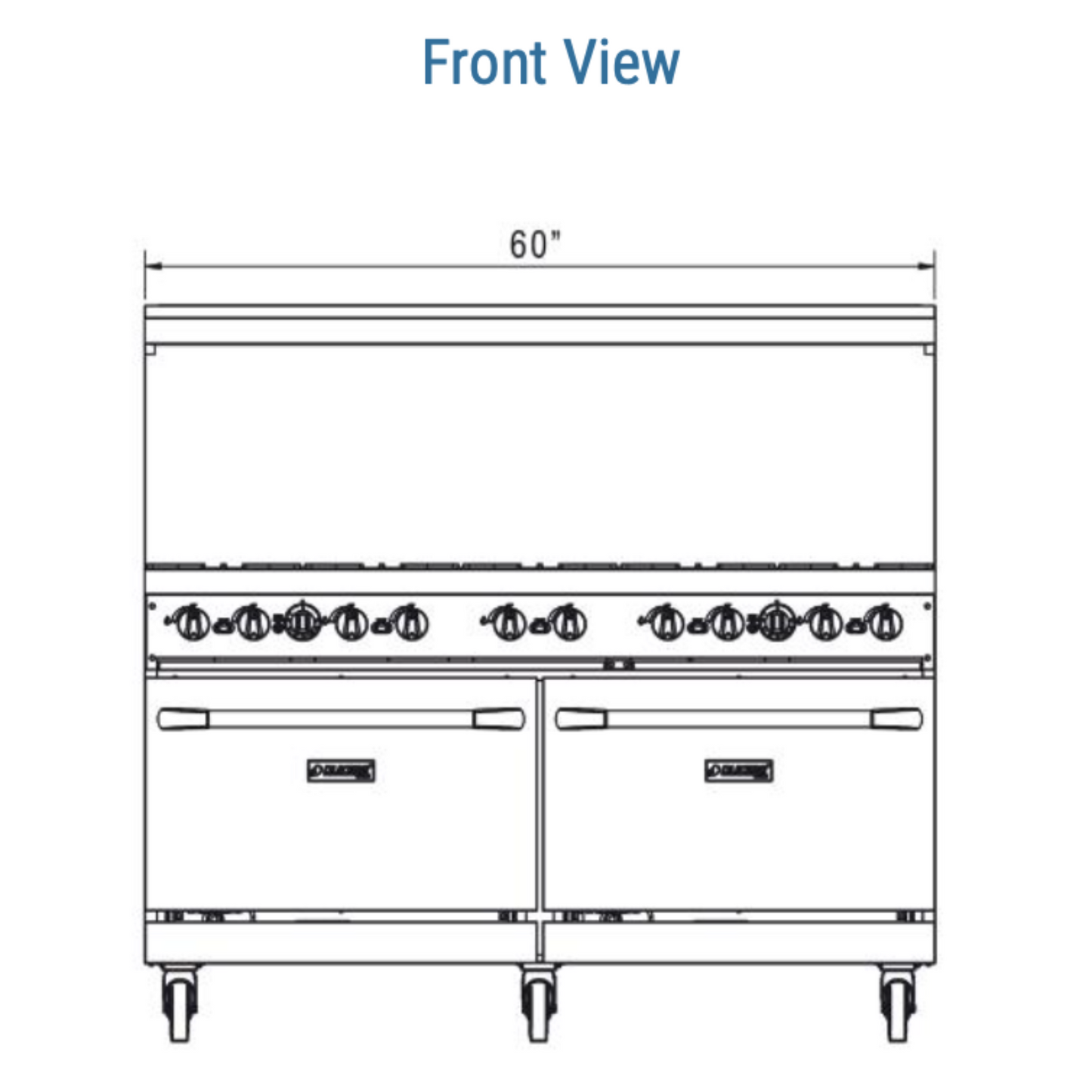 DCR60-10B 60" Gas Range with Ten (10) Open Burners