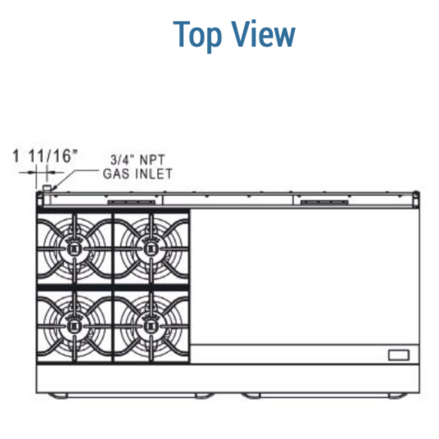 DCR60-4B36GM 60" Gas Range with Four (4) Open Burners & 36" Griddle