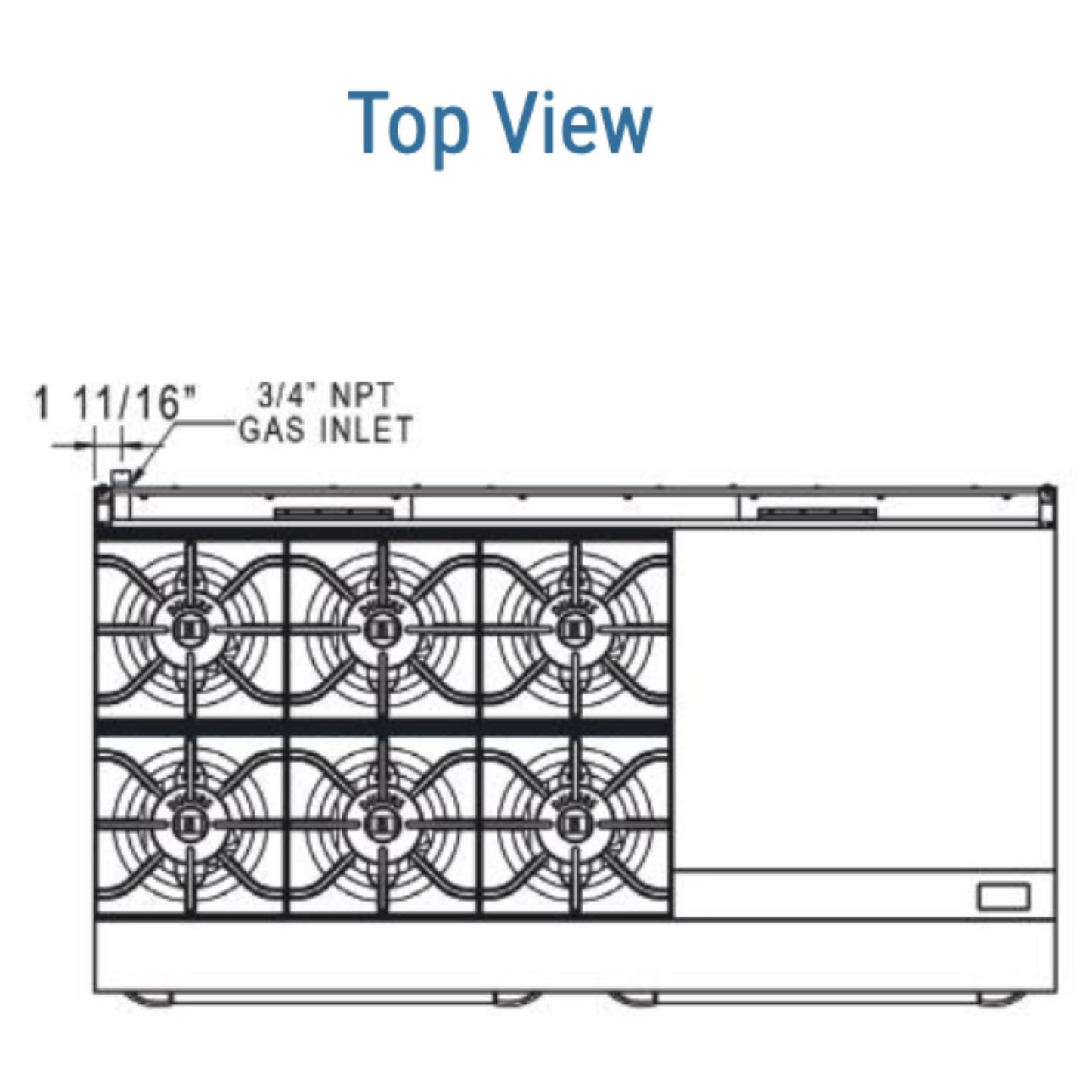 DCR60-6B24GM 60" Gas Range with Six (6) Open Burners & 24" Griddle