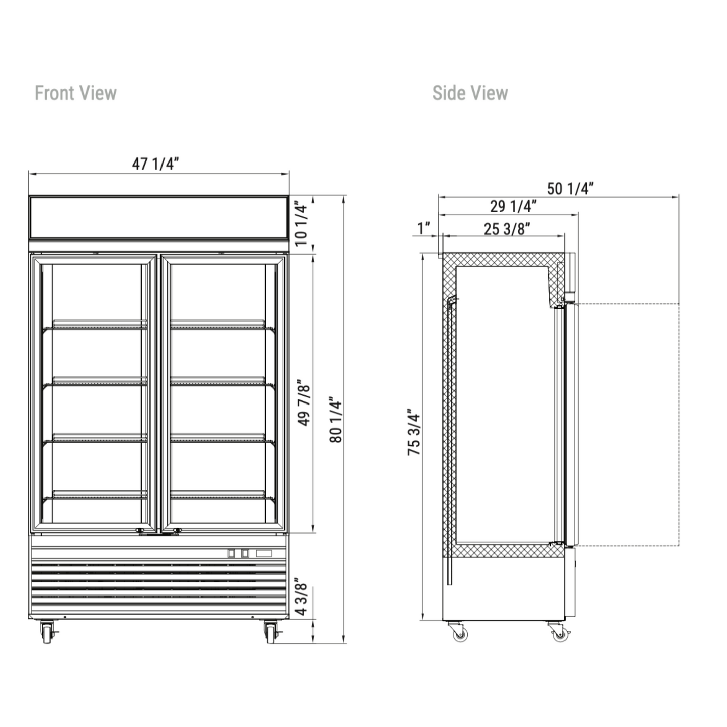 Double door freezer merchandiser
