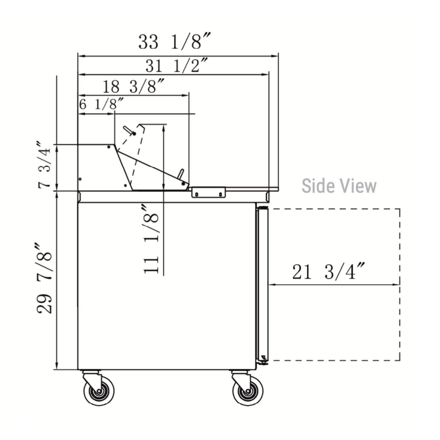 DSP48-12-S2 2-Door Commercial Food Prep Table Refrigerator in Stainless Steel