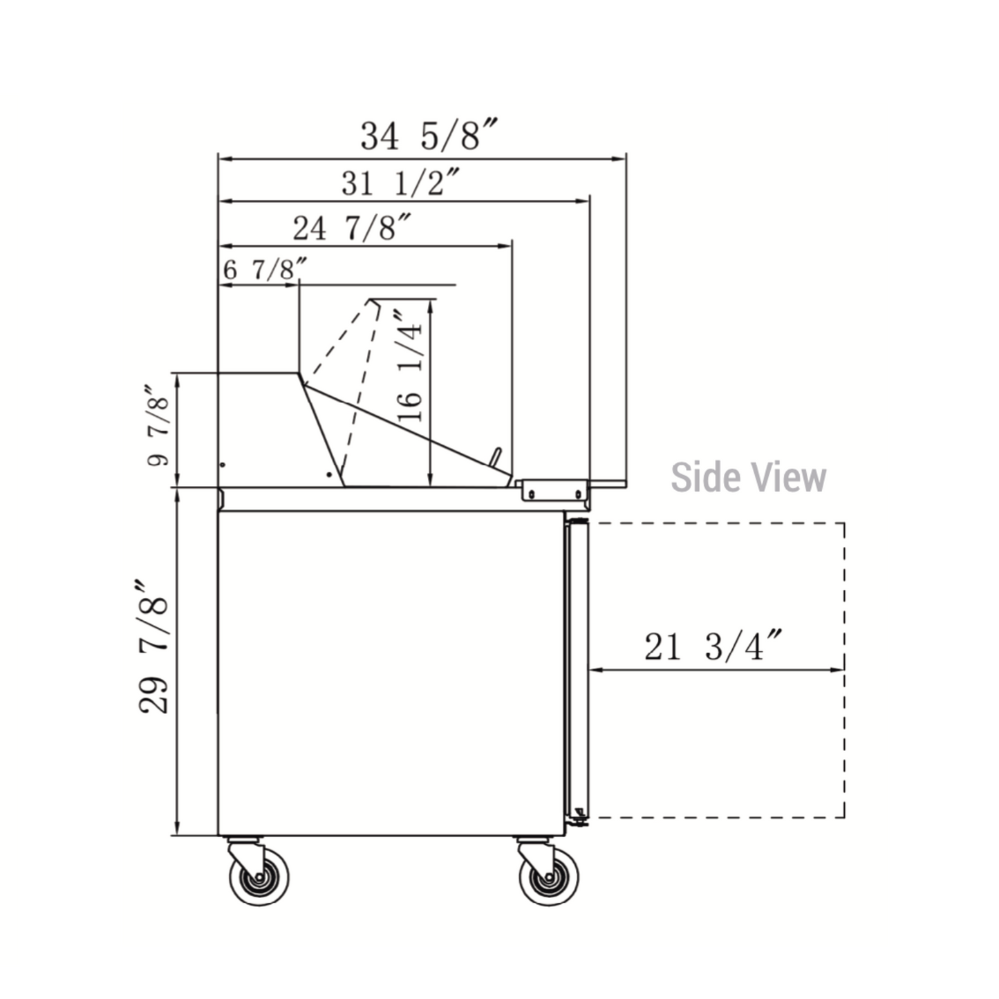 DSP48-18M-S2 2-Door Commercial Food Prep Table Refrigerator in Stainless Steel with Mega Top