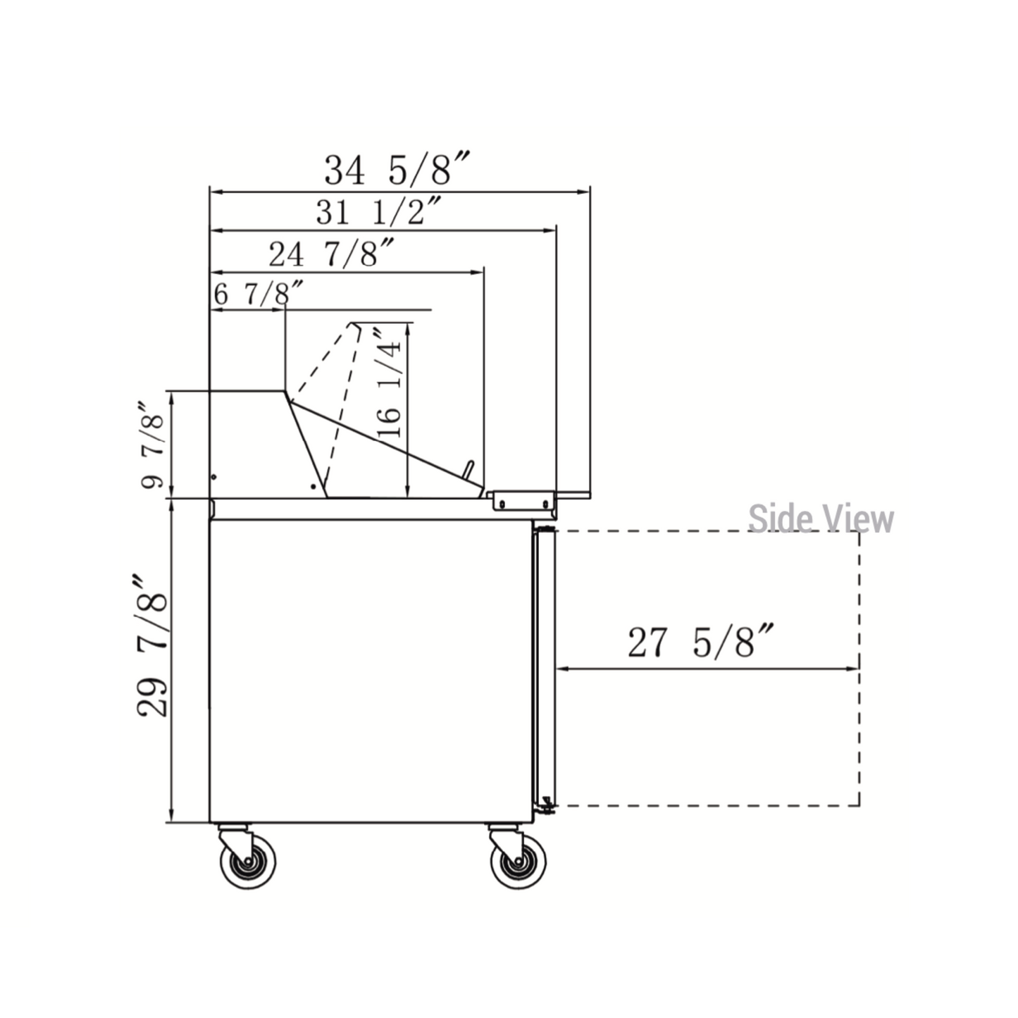DSP60-24M-S2 2-Door Commercial Food Prep Table Refrigerator in Stainless Steel with Mega Top