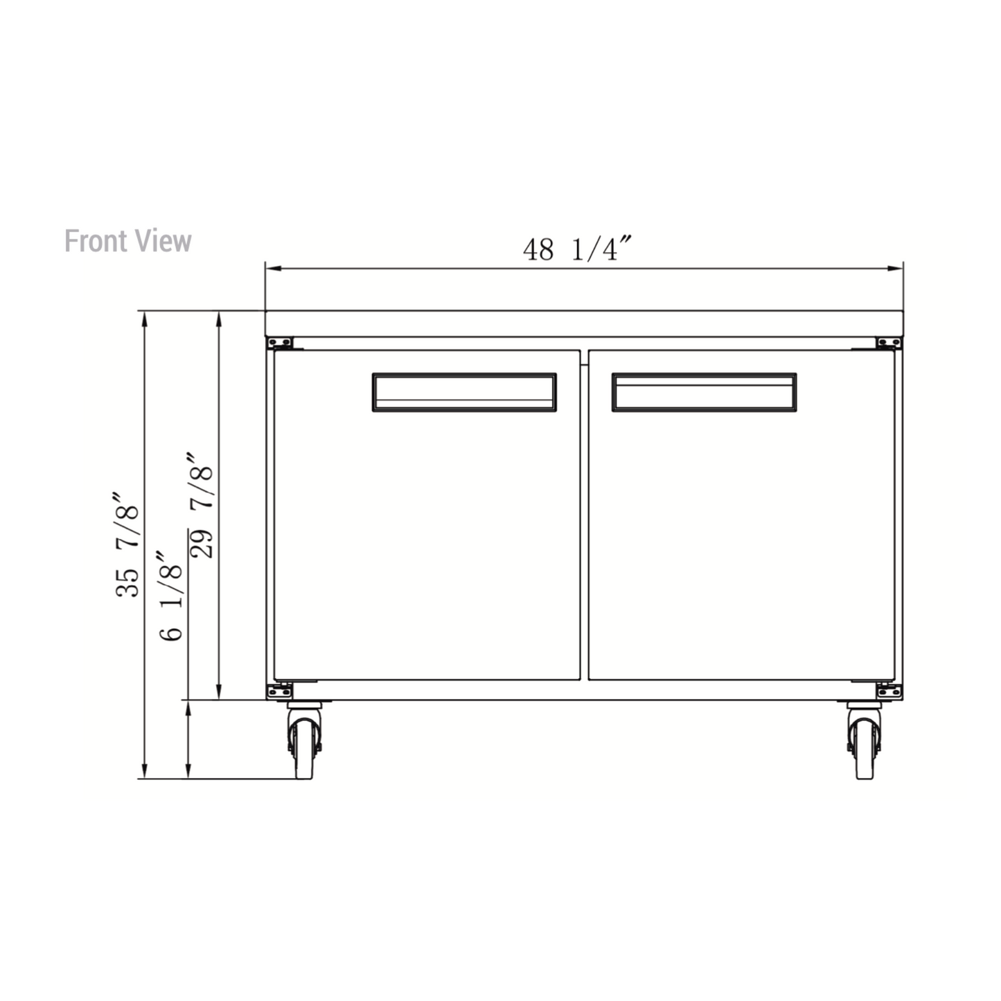 DUC48F 2-Door Undercounter Freezer in Stainless Steel