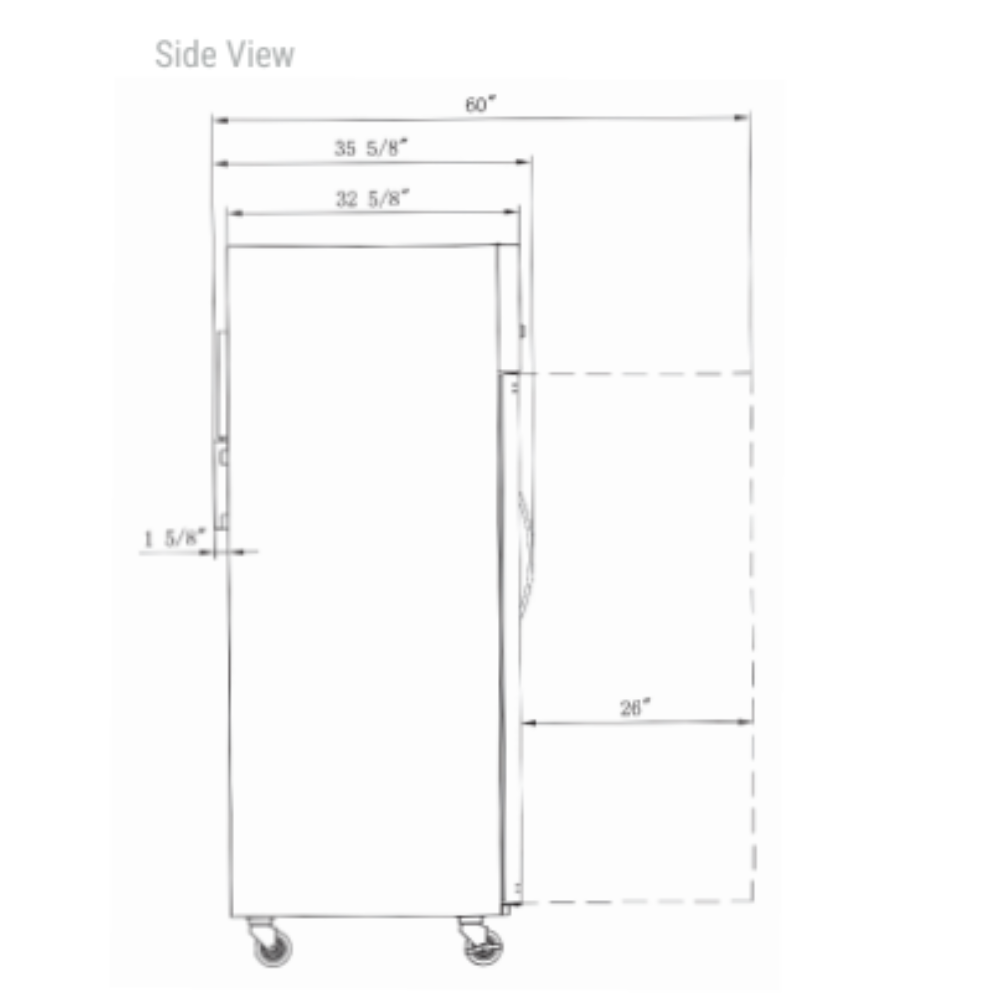 Dukers Commercial Single Door Top Mount Refrigerator in Stainless Steel - D28AR