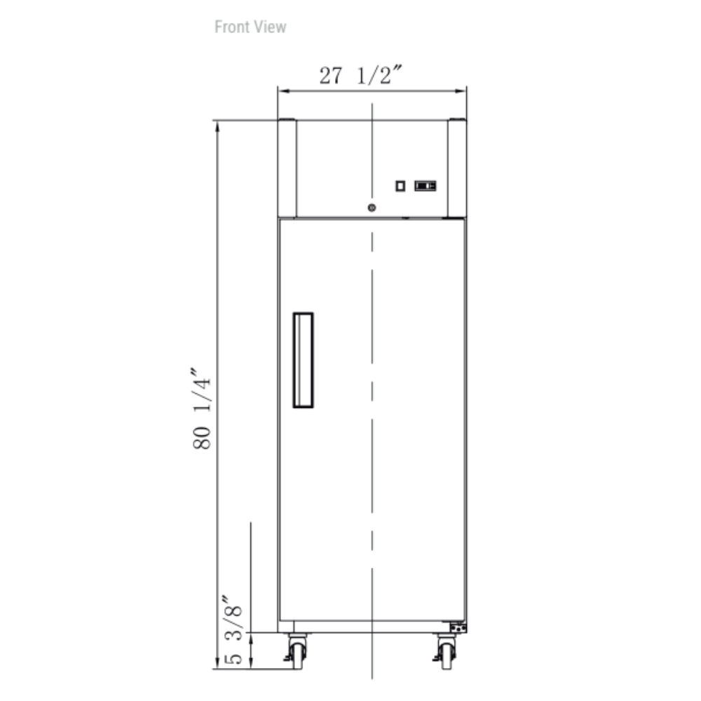 Dukers Commercial Single Door Top Mount Refrigerator in Stainless Steel - D28AR
