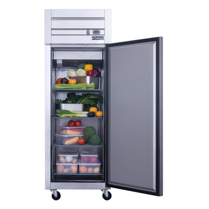 Dukers Commercial Single Door Top Mount Refrigerator in Stainless Steel - D28AR
