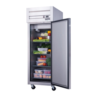 Dukers Commercial Single Door Top Mount Refrigerator in Stainless Steel - D28AR