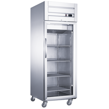 Dukers Top Mount Single Glass Door Commercial Reach-in Refrigerator - D28AR-GS1