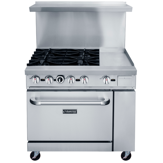 DCR36-4B12GM 36" Gas Range with Four (4) Open Burners & 12" Griddle