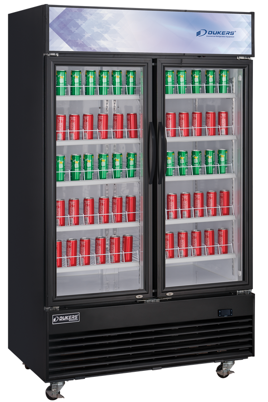 DSM-33R Commercial Glass Swing 2-Door Merchandiser Refrigerator