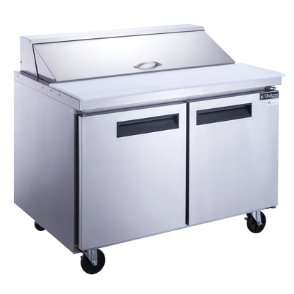 DSP60-16-S2 2-Door Commercial Food Prep Table Refrigerator in Stainless Steel