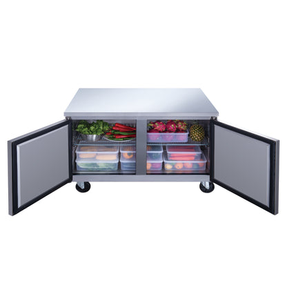 DUC60F 2-Door Undercounter Commercial Freezer in Stainless Steel