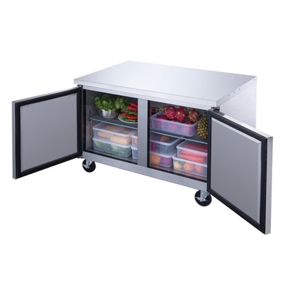 DUC60F 2-Door Undercounter Commercial Freezer in Stainless Steel