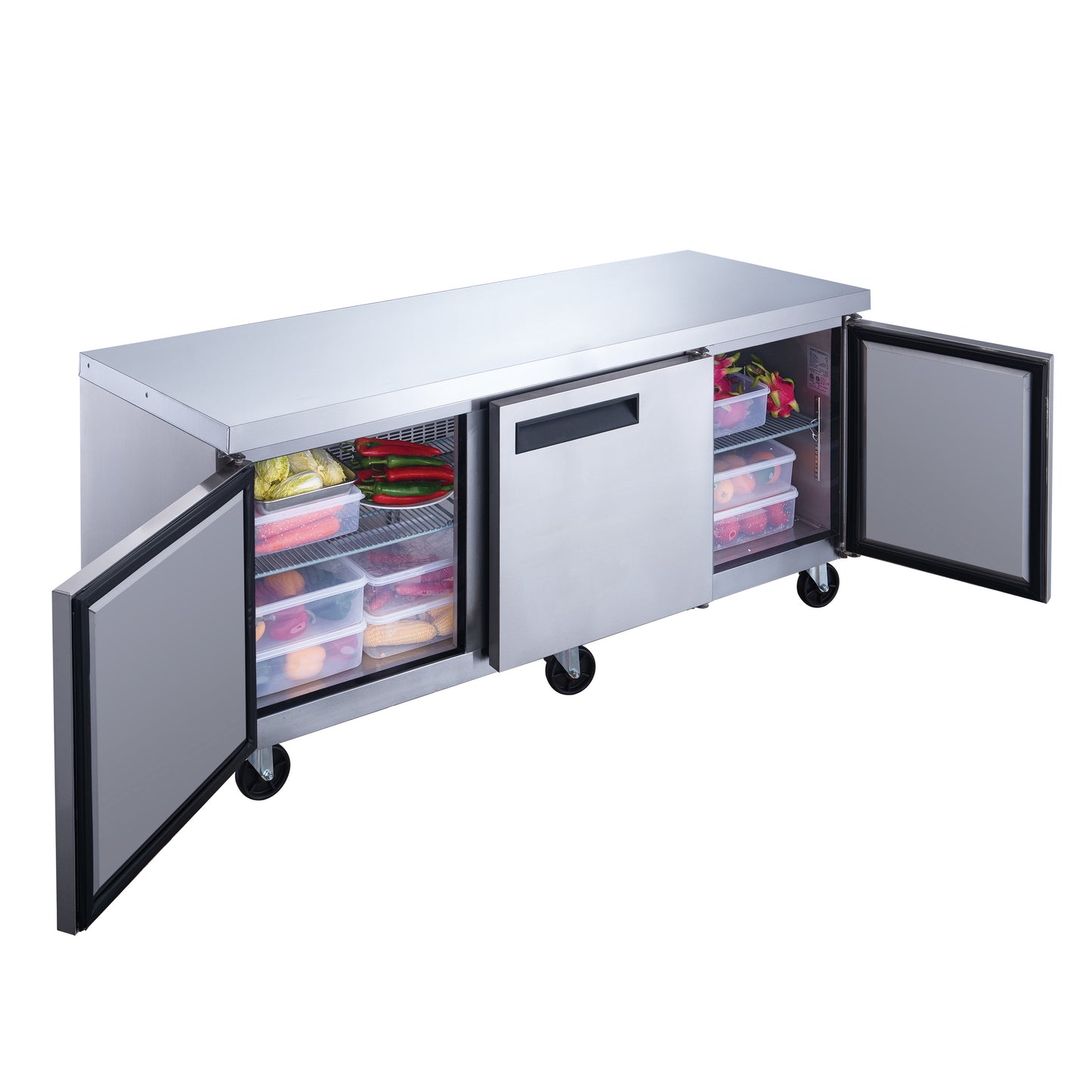 DUC72F 3-Door Undercounter Commercial Freezer in Stainless Steel