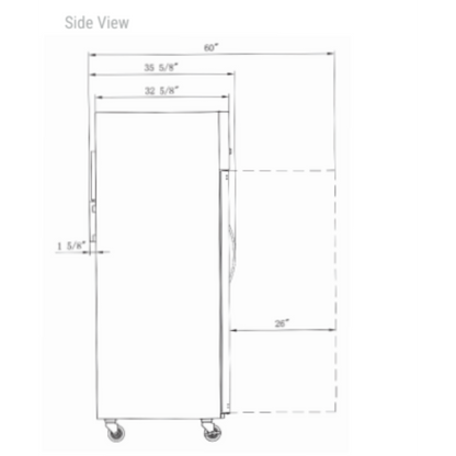 Dukers Top Mount Single Glass Door Commercial Reach-in Refrigerator - D28AR-GS1
