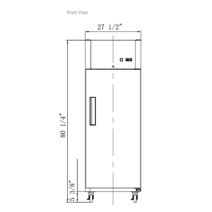 Dukersusa - D28AF Commercial Single Door Top Mount Reach In Freezer in Stainless Steel