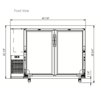 DBB48-H2 2-Door Bar and Beverage Cooler (Hinge Doors)