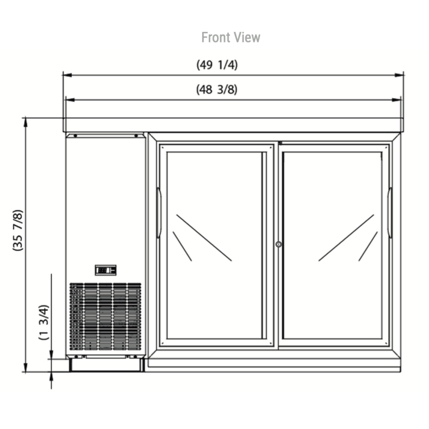 DBB60-H2 2 Door Bar and Beverage Cooler (Hinge Doors)