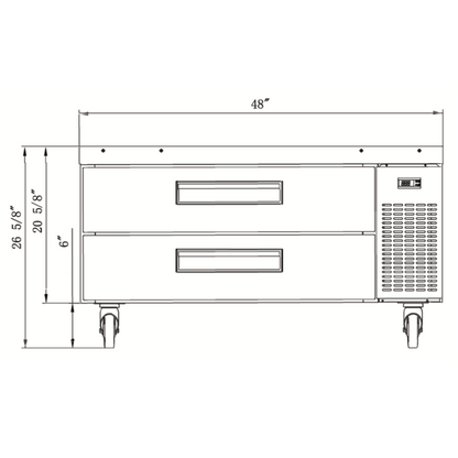 DCB48-D2 48"Chef Base Refrigerator with 2 Drawers