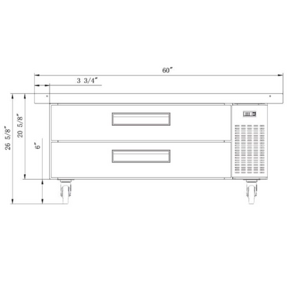 DCB52-60-D2 60"Chef Base Refrigerator with 2 Drawers