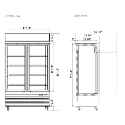 Double door freezer merchandiser