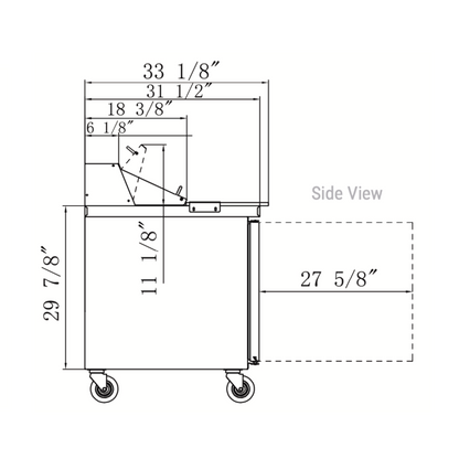 DSP60-16-S2 2-Door Commercial Food Prep Table Refrigerator in Stainless Steel