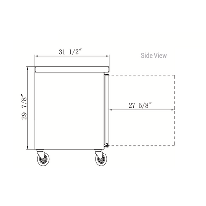 DUC72F 3-Door Undercounter Commercial Freezer in Stainless Steel